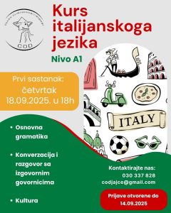 Read more about the article Kurs italijanskog jezika u CODu